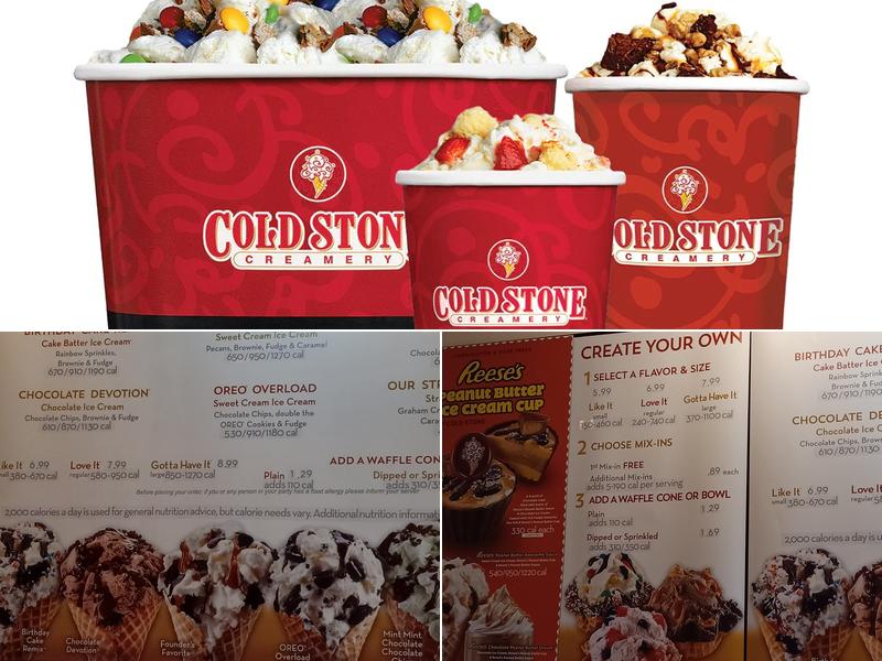 Cold Stone Creamery Menu