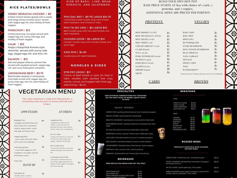 Boba Lounge & Cafe Menu