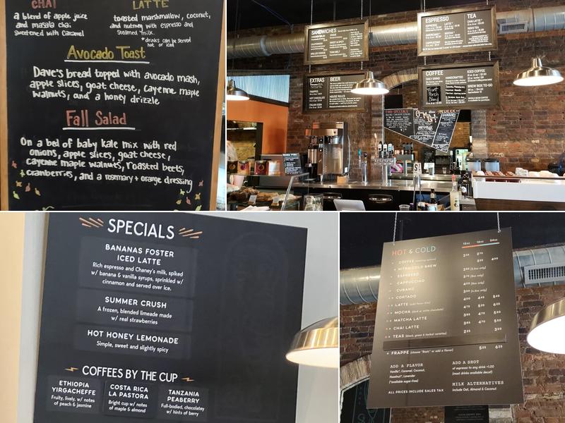 Spencer's Coffee Menu