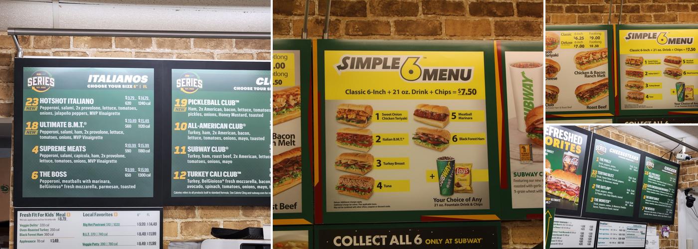 Subway Menu
