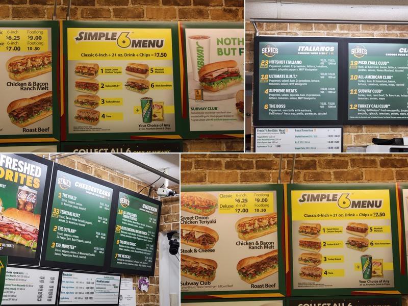 Subway Menu