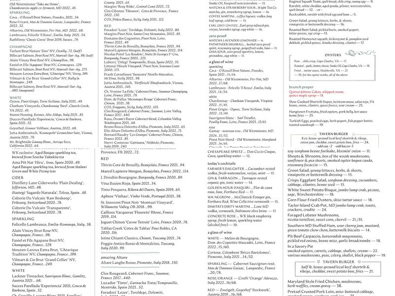 Woodberry Kitchen Menu