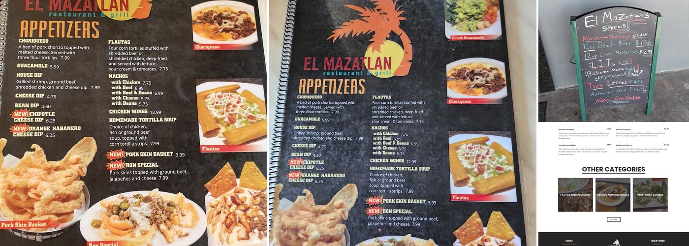 El Mazatlan Bar and Grill Menu