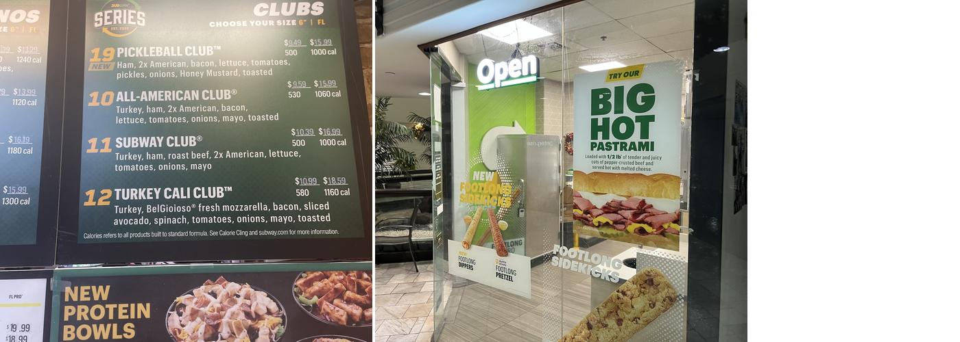 Subway Menu