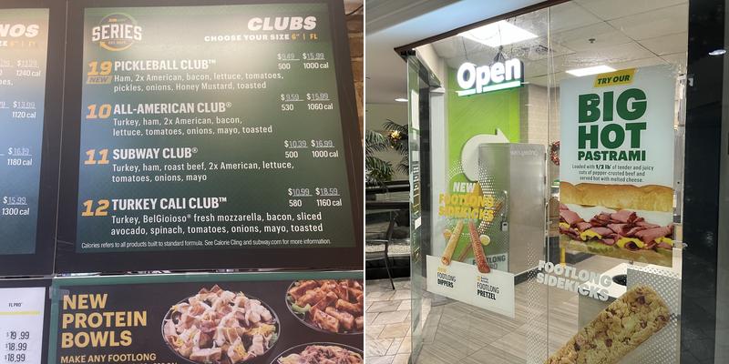 Subway Menu