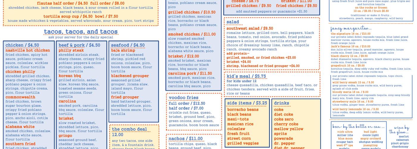 Local Taco Menu