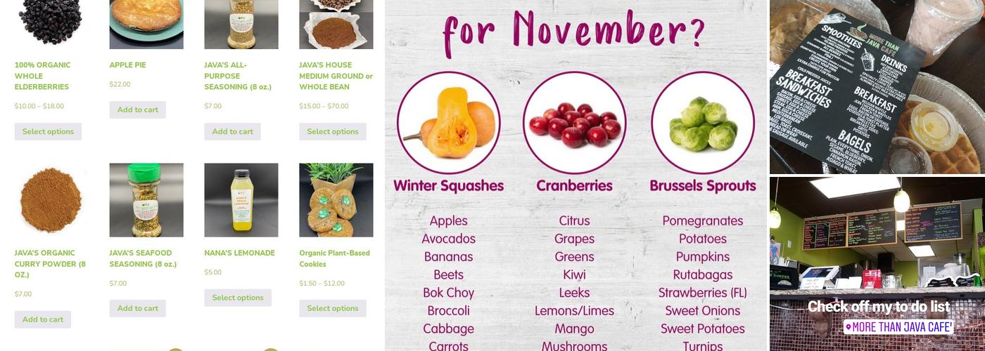 More Than Java Café Menu