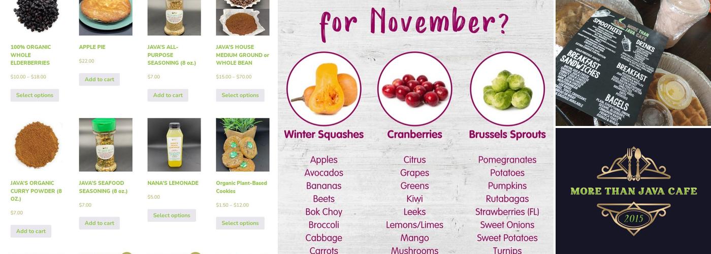 More Than Java Café Menu