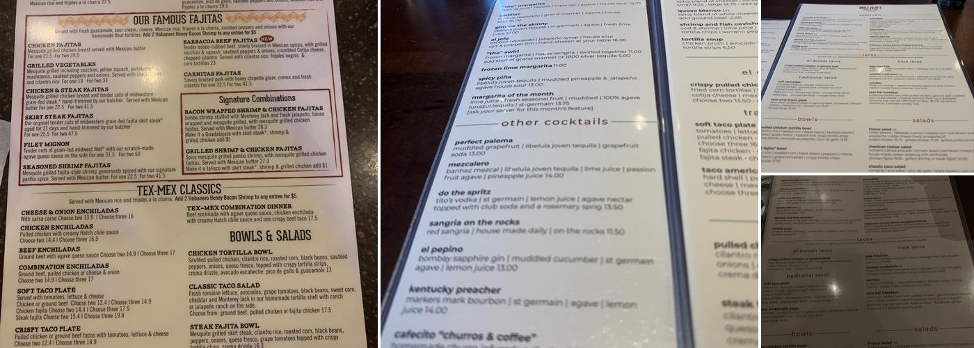 Uncle Julio's Columbia Menu