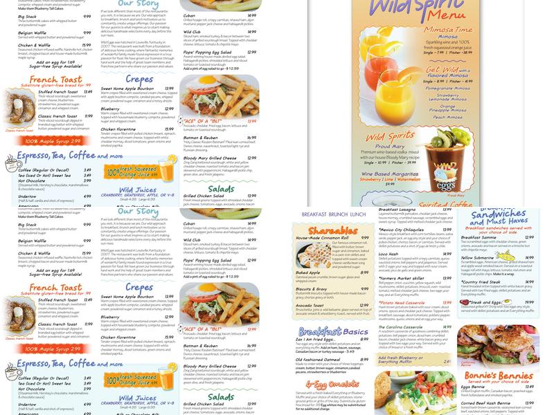 Wild Eggs Menu