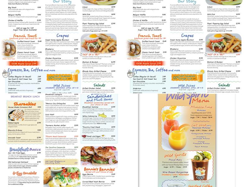Wild Eggs Menu