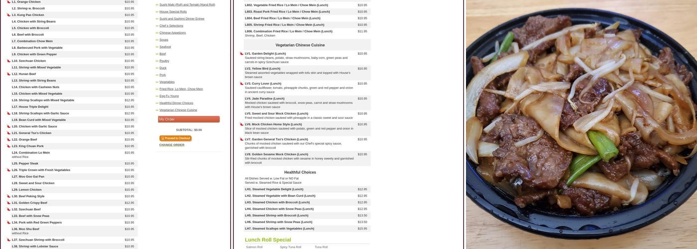 Peking Chef Menu