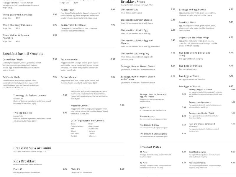 Geno's Italian Deli Menu