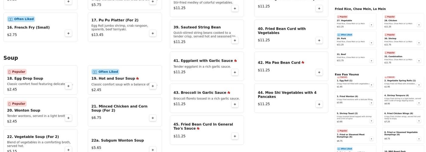 Asian Express Menu
