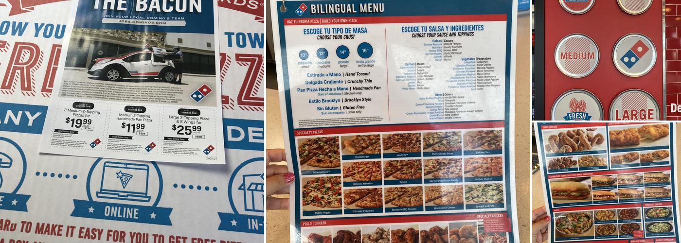 Domino's Pizza Menu