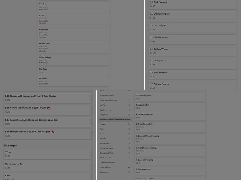 New China Kitchen Menu