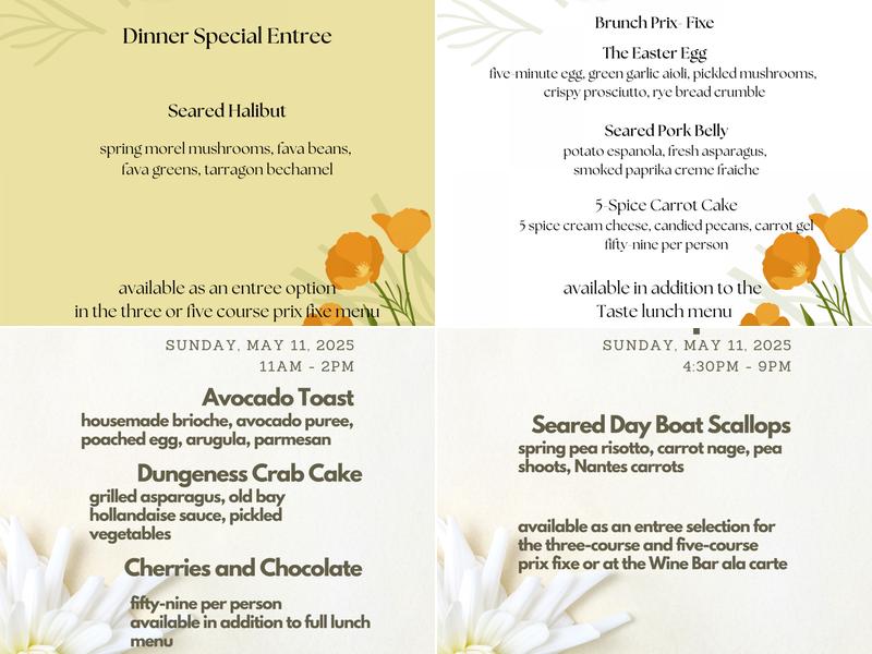 Taste Restaurant and Wine Bar Menu