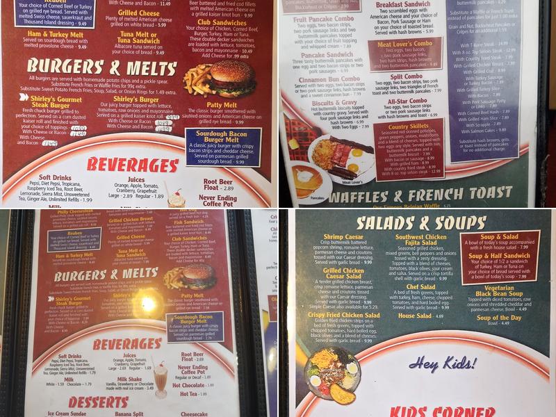 Shirley's Family Diner Menu
