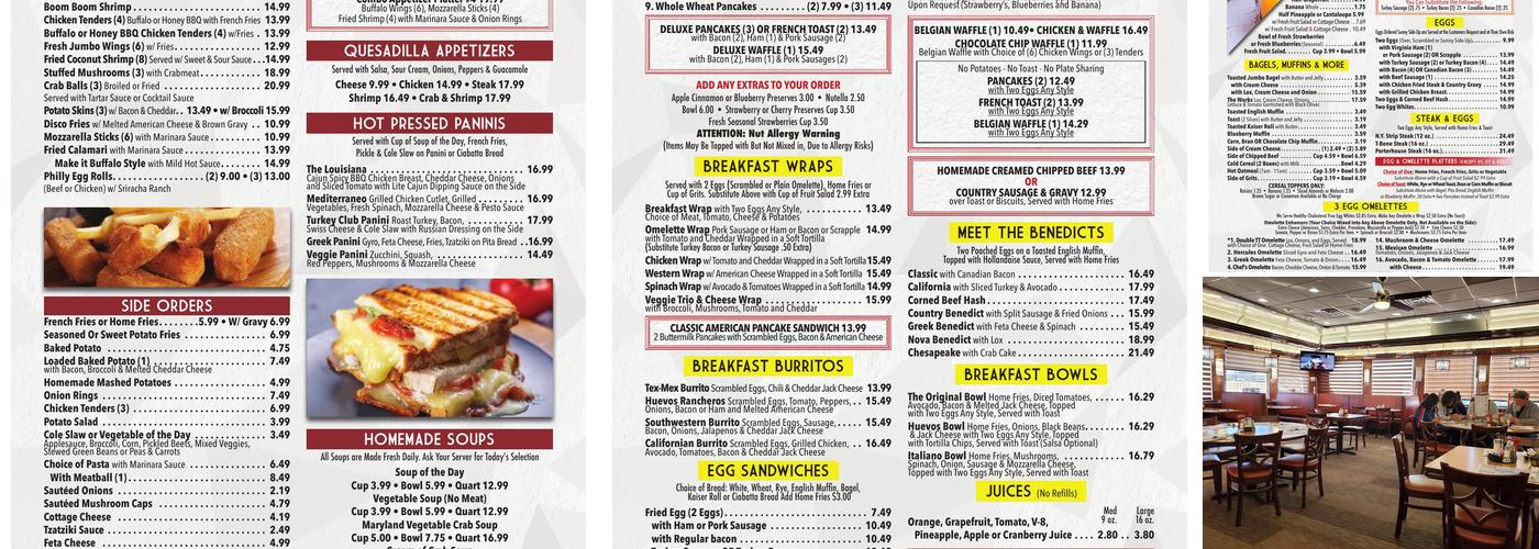 Double T Diner Perry Hall Menu