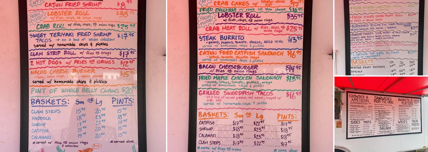 Schutty's Seafood Menu