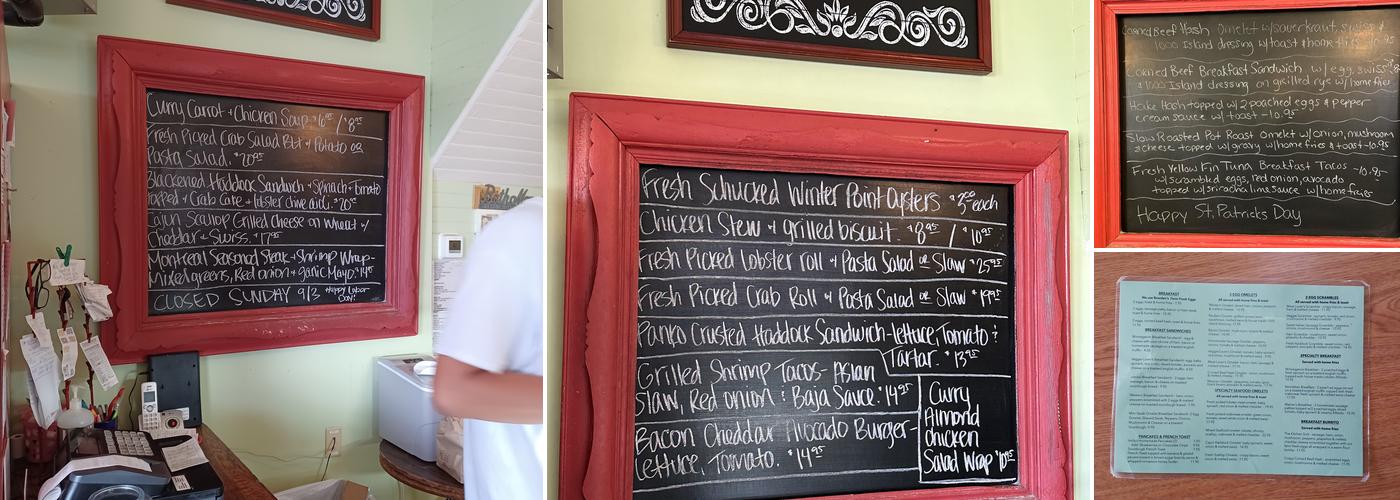 Winnegance Restaurant & Bakery Menu