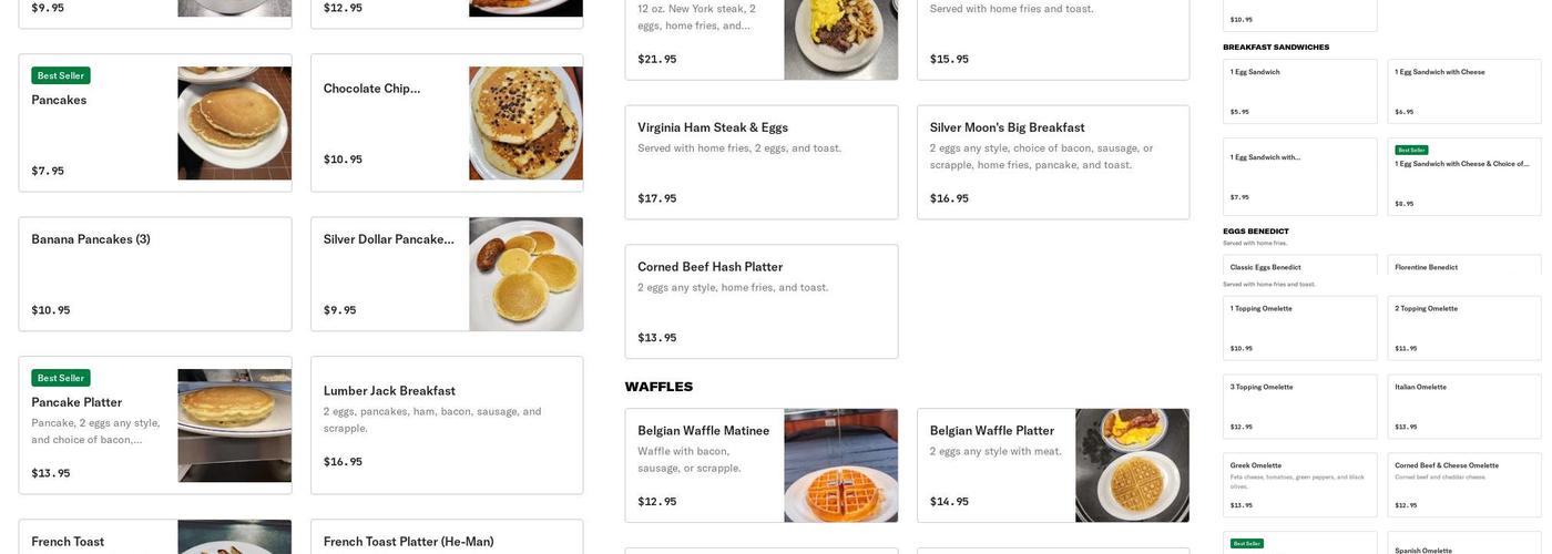 Silver Moon Diner Menu