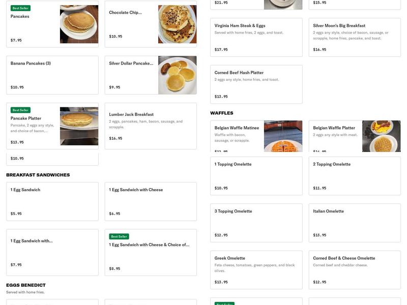 Silver Moon Diner Menu