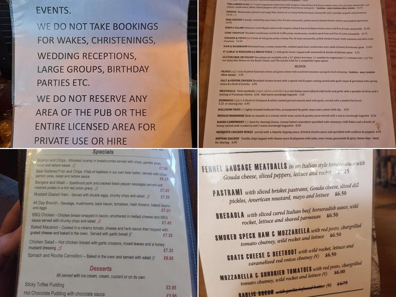 Crown & Sceptre Menu