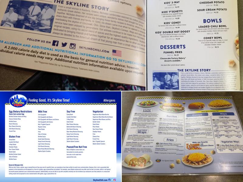 Skyline Chili Menu