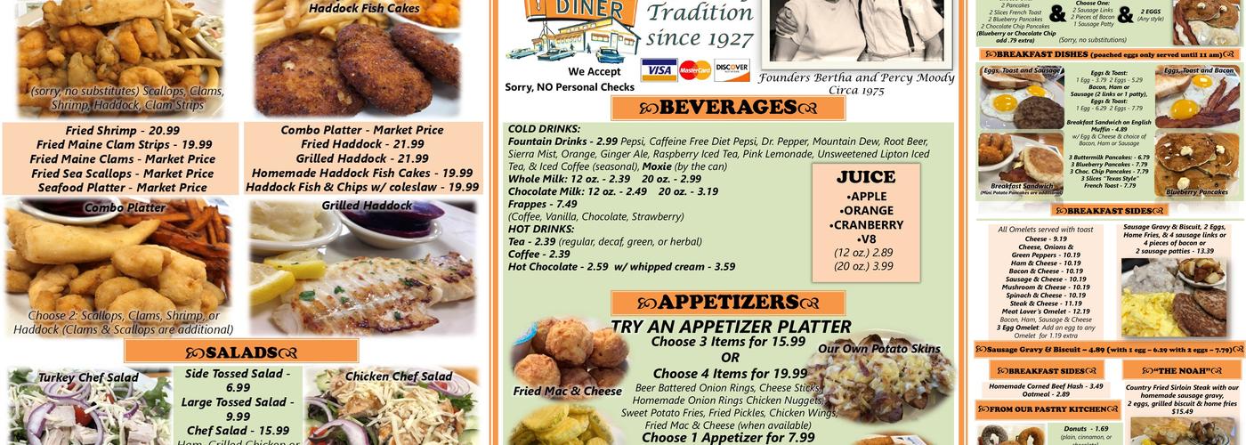 Moody's Diner Menu