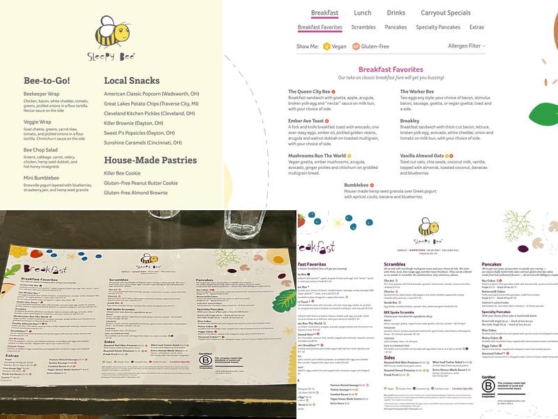 Sleepy Bee Cafe - Downtown Menu