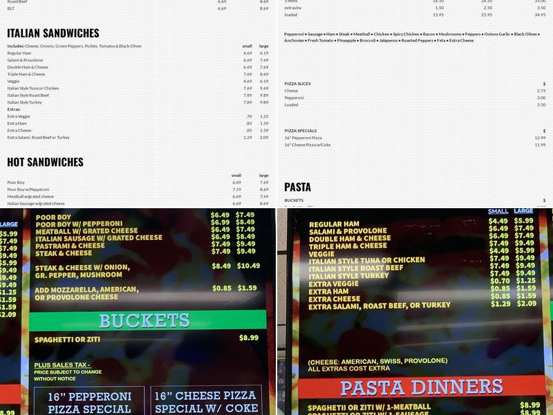 DiPietros Market Menu