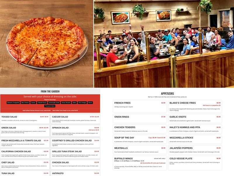 Potomac Pizza Menu