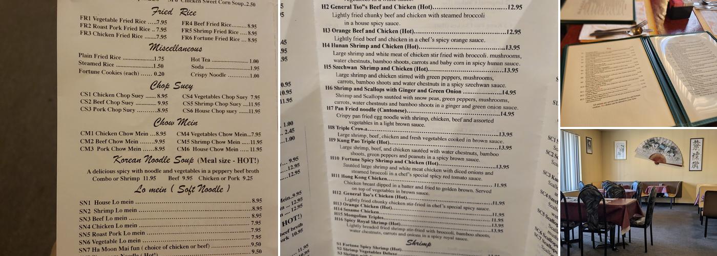 Fortune Express Menu