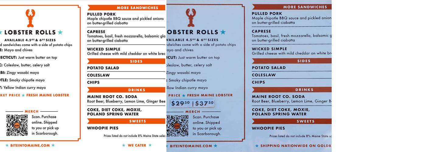 Bite into Maine Menu