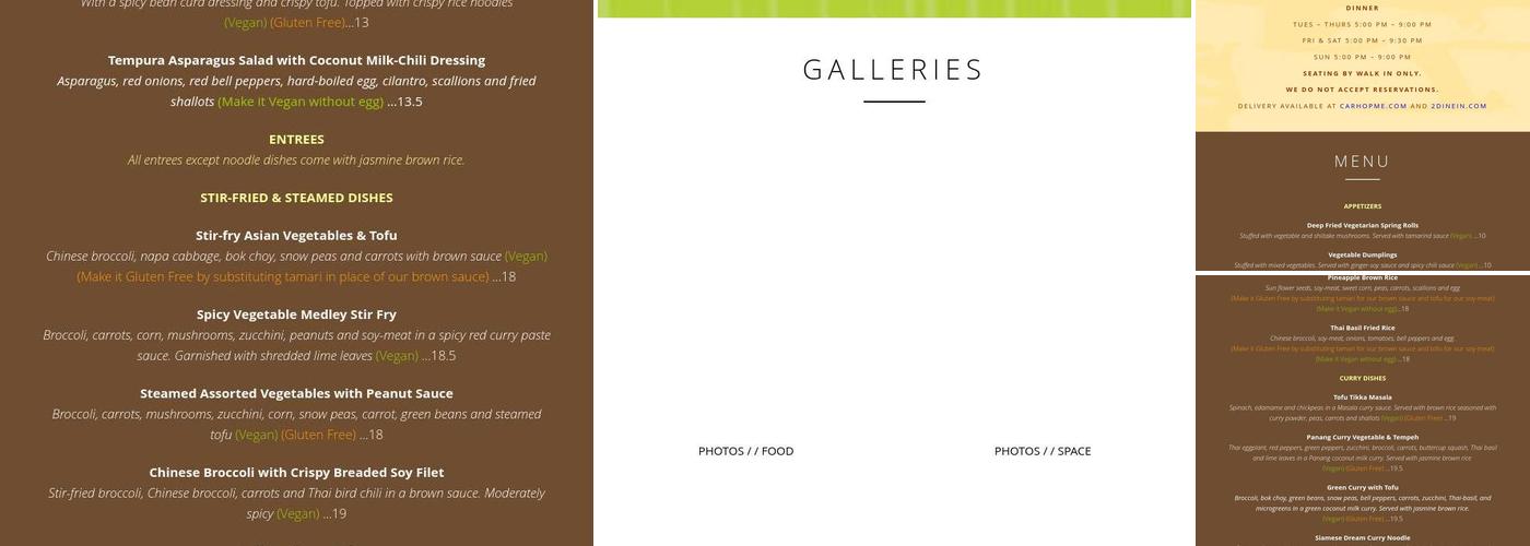 Green Elephant Menu