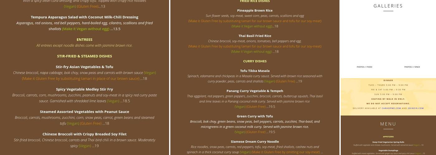 Green Elephant Menu