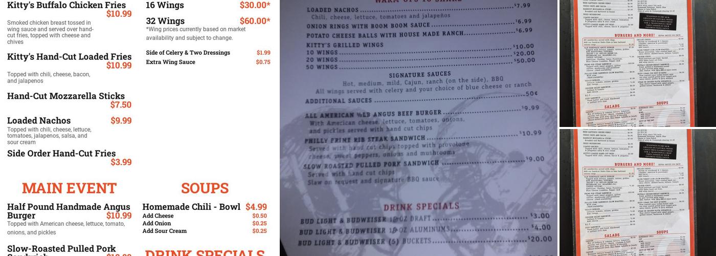 Kitty's Sports Grill Menu