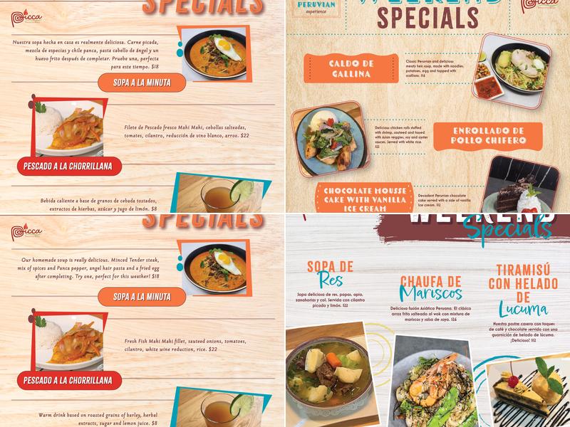 Picca Pollo A La Brasa Menu