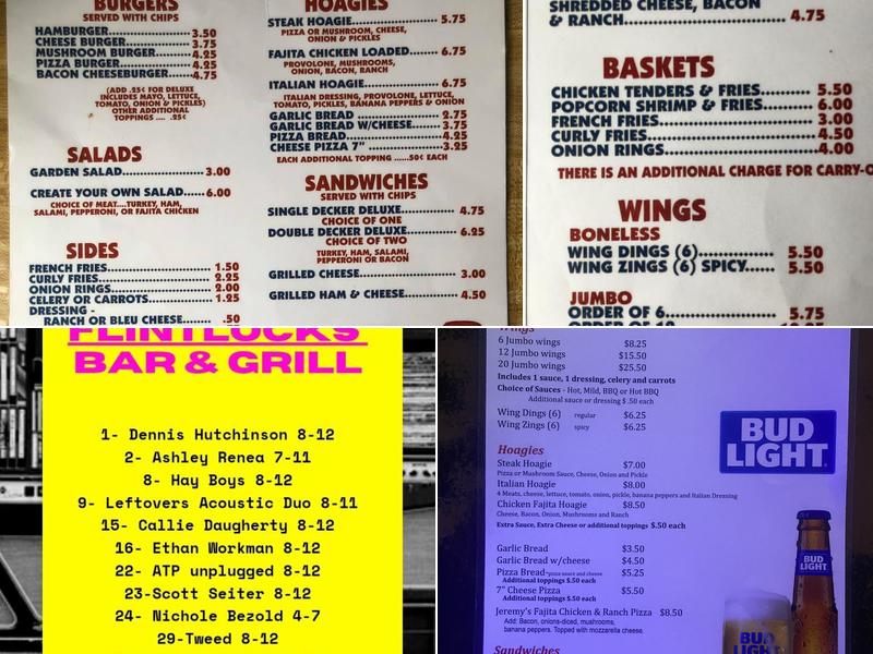 Flintlocks Bar & Grill Menu