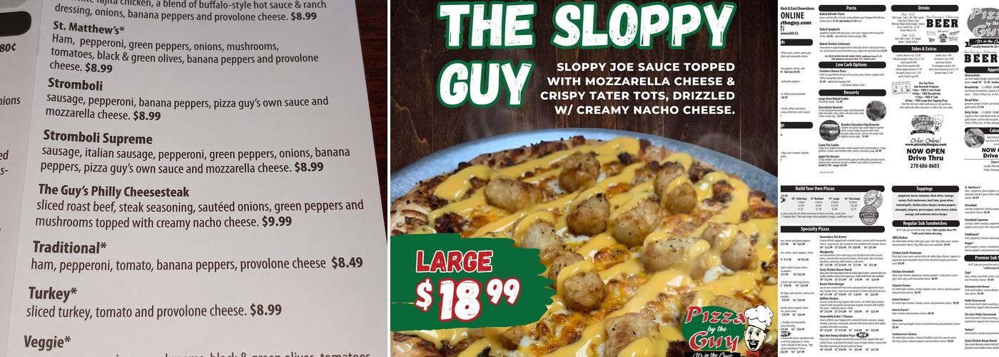 Pizza By The Guy Menu