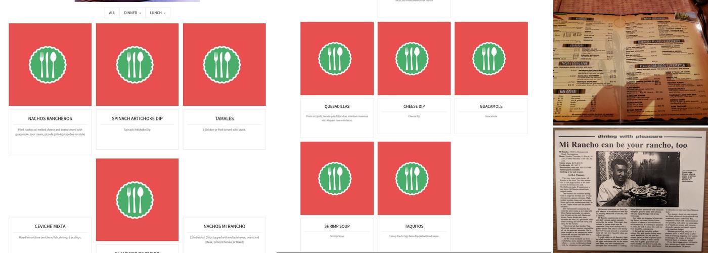 Mi Rancho Restaurant Menu