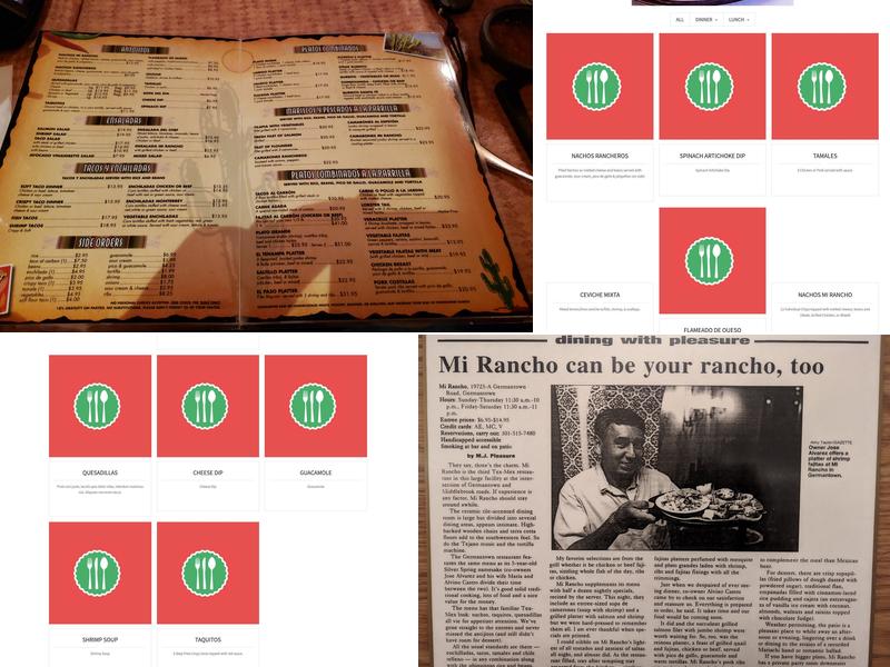 Mi Rancho Restaurant Menu