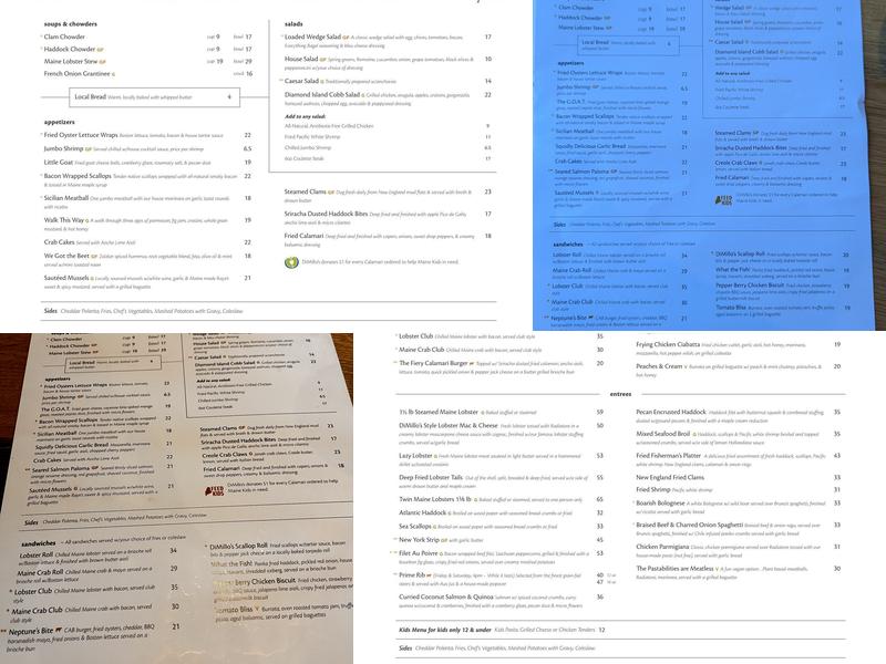 DiMillo's On the Water Menu