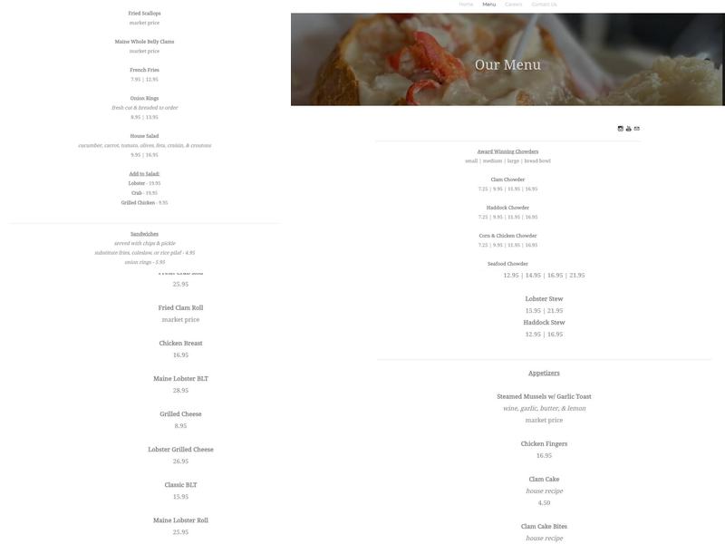 Gilberts Chowder House Menu