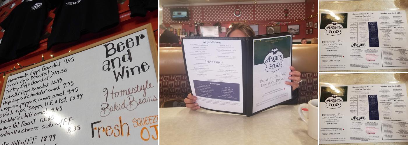 Angie's Food and Diner Menu