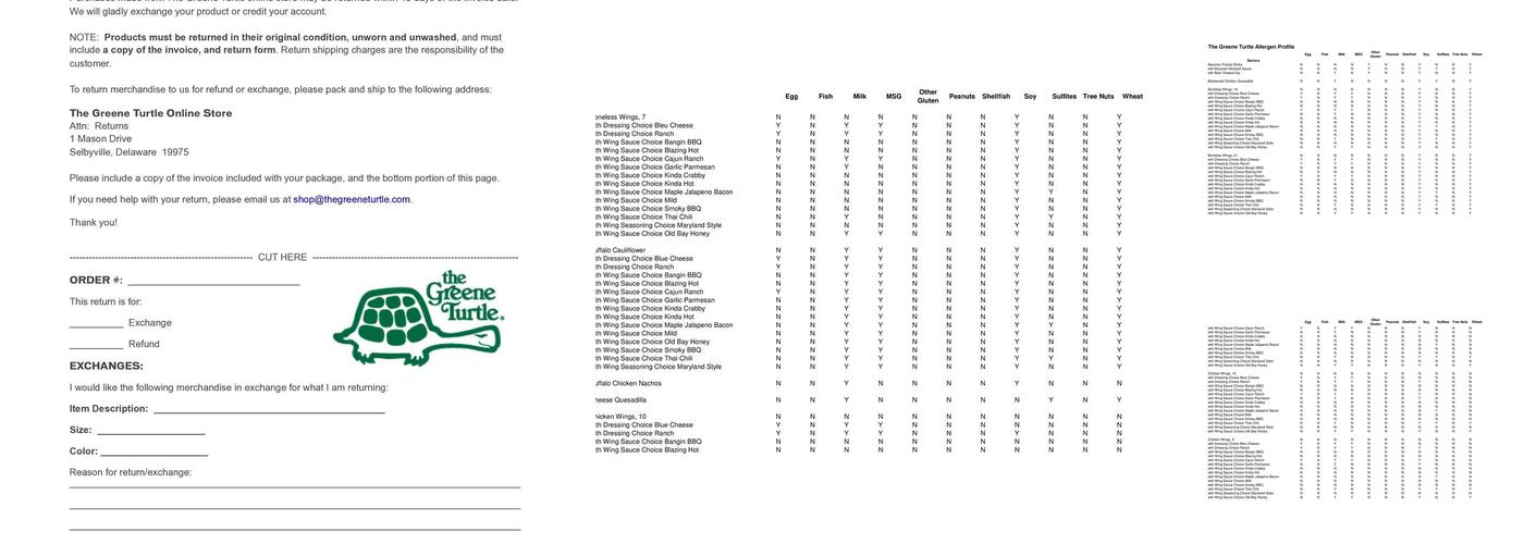 The Greene Turtle Sports Bar & Grille Menu