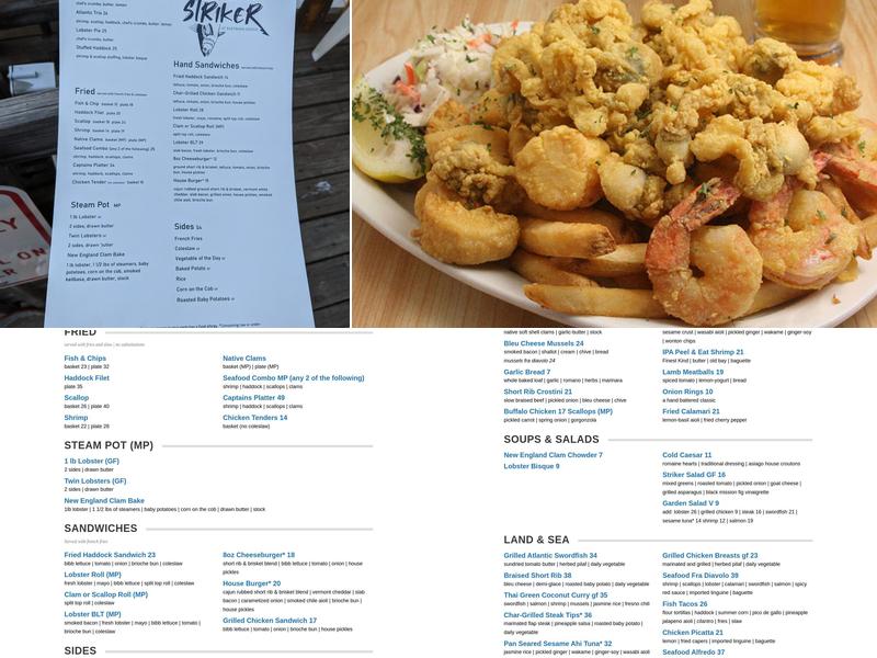 Tuna Striker Pub Menu