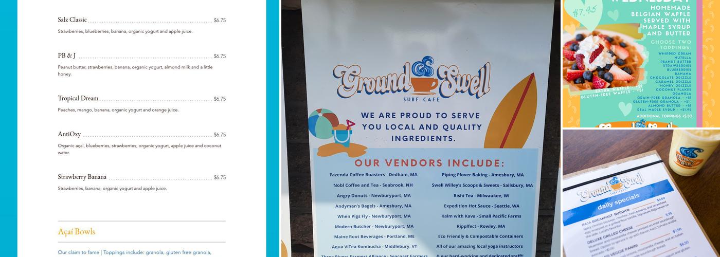 GroundSwell Surf Café Menu