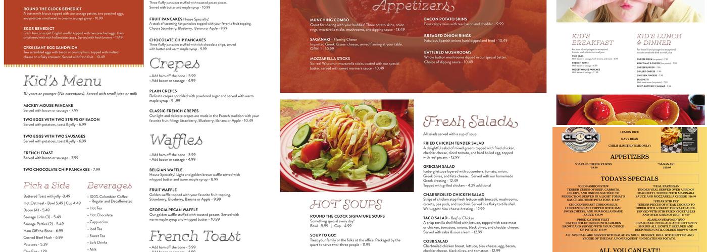 Round the Clock Menu